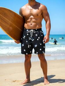 กางเกงว่ายน้ำชายหาด แห้งเร็ว ลายดอกไม้ น้ำหนักเบา ระบายอากาศได้ดี กันน้ำ ผ้าทอ สายรัดเอวยางยืด - Product Image 4