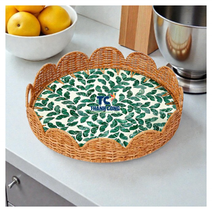 Fabricant OEM d'exportation, plateau en nacre, design rond de qualité supérieure, plateau rond en nacre, Vietnam - Product Image 1