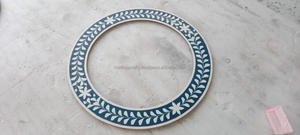 Espejo de pared con incrustaciones de hueso de color marfil hecho a mano estilo de diseño industrial para uso en oficina a un precio económico de la India - Product Image 3