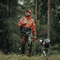Combinaison de chasse robuste, respirante et imperméable, imprimée motif arbre orange, pour la chasse au cerf (veste et pantalon)
