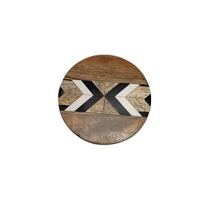 แผ่นรองจานและแผ่นรองแก้วเรซิ่นสีน้ำตาลคลาสสิก พร้อมโลโก้สั่งทำ  แผ่นรองแก้วทรงกลมหลากสี ทำจากไม้และเรซิ่น - Product Image 1