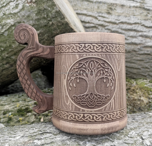 Tasse en bois réutilisable écologique faite à la main, logo personnalisé, style américain, retour à l'école, 2 pièces, verres à vin et à bière, couvercle en bambou, biodégradable - Product Image 1