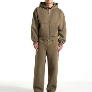 Professional Manufacturer Men Zipper Tracksuit With Logo Heavyweight Cotton Material Oversize Tracksuits With Private Label - Product Image 1