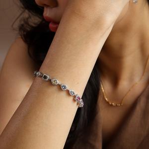 Bracelet tennis en zircon arc-en-ciel, bracelet multigemme coloré, bijoux de mariée, cadeau pour elle - Product Image 2