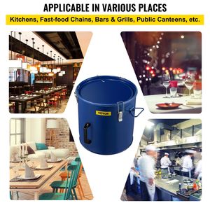 8 galloni grasso friggitrice secchio olio 30,3 l acciaio antiruggine per trasporto olio coperchio clip chiusura sacchetto filtro olio cucina commerciale - Product Image 6