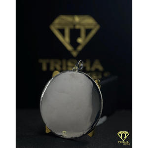 Personalized Luxury Hip Hop "MM" Drip <b>Pendant</b> in 925 Sterling <b>Silver</b> Iced Out Moissanite <b>Pendant</b> for Men - By Trisha Jewels - Product Image 2