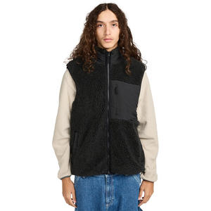 Top Quality Sherpa Fleece <b>Vests</b> <b>Black</b> Color Full Zip Up Stand Collar Casual Winter Outdoor Off Road Hiking Sherpa <b>Vests</b> For Men - Product Image 4