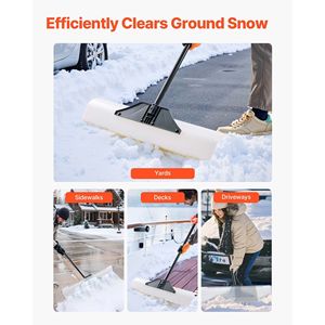 Pala da Neve con Impugnatura Ergonomica, Lama in Plastica HDPE da 36 Pollici, Pala Invernale da Esterno con Manico Segmentato - Product Image 6
