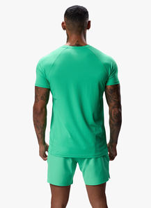 <b>Mens</b> Solid Green Summer <b>T</b> <b>Shirt</b> <b>And</b> <b>Shorts</b> Set Lightweight Breathable Casual Two Piece Outfit Sports Fitness Wear - Product Image 3