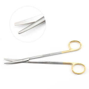 Tijeras Quirúrgicas Rectas Madriq Personalizables, Mango de Acero Chapado en Oro, Grado Industrial TC Metzenbaum - Product Image 1