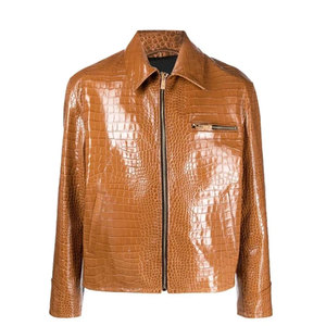 Chaquetas de Cuero Transpirable con Diseño de Cocodrilo, Logotipo Frontal en Lona, Chaqueta de Invierno de Alta Calidad, Resistente al Viento y Antibacteriana para Hombre - Product Image 1
