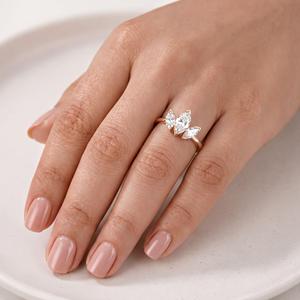 แหวนเพชรทรงมาร์คีส์ 1 กะรัต เพาะเลี้ยงในห้องปฏิบัติการ ทองคำแท้ 10K 14K 18K ดีไซน์เครื่องประดับชั้นดี รับรองโดย IGI สี E ความใส VVS - Product Image 4