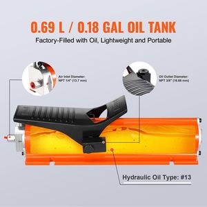 Bomba Hidráulica de Aire de 10,000 PSI con Depósito de 0.18 Gal, Salida de Aceite NPT 3/8, Entrada de 1/4 y Carcasa Metálica, Accionada por Pedal - Product Image 4