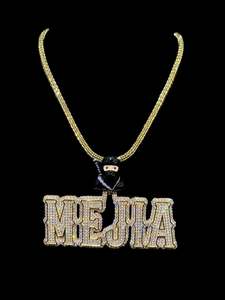 Colgante de Letra con Moissanita Chapado en Rodio para Niños, Estilo Hip Hop, Plata 925, Diamantes VVS, Personalizado - Product Image 4