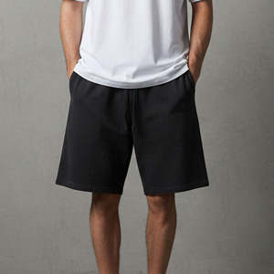 Streetwear Baggy Style Solid High Street Men <b>Elastic</b> Waist Closure Outdoor Running Custom Printed Logo 100% Cotton shorts - Product Image 2