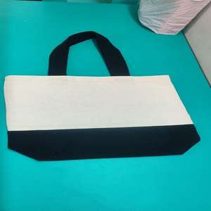 Bolsa de Lona Resistente de Dos Tonos con Base Negra, Logotipo Personalizado, Ecológica, Reutilizable, para Regalos Corporativos - Product Image 1