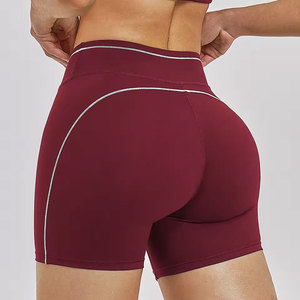 Shorts Deportivos Negros de Cintura Alta con Ribete Gris, Lavado Enzimático, Mezcla de Algodón Holgada, Estampado Floral, Cierre con Cordón, Ropa Deportiva para Mujer - Product Image 1