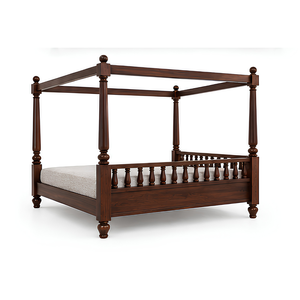 Solid Teak Wood Canopy <b>Bed</b> Four Poster Wooden <b>Bed</b> Frame King <b>Queen</b> <b>Size</b> Bedroom Furniture Custom Design - Product Image 3