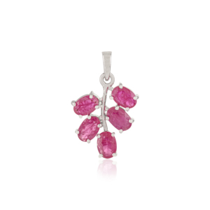 Pendentif Arbre de Vie en Rubis Véritable, Sertissage à Griffes, Plaqué Rhodium, Argent Sterling 925, Breloque Fine Faite à la Main, Bijou de Fête, Vente Chaude - Product Image 1