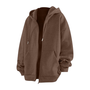 Sweat à capuche zippé personnalisé pour homme, grande taille, mode décontractée, automne, manches longues, polaire chaude, streetwear - Product Image 2