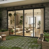 Ventana Plegable Insonorizada Toan Cau, Ventana Horizontal de Aluminio, Ventana Corredera de Aleación de Aluminio para Casa Residencial, Villa Moderna