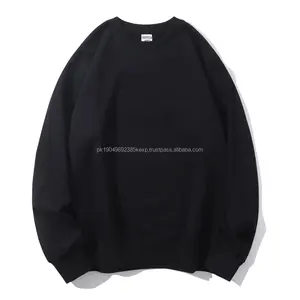 Manufacturer <b>Black</b> Custom Printed <b>Mens</b> Clothing Embroidery Sweatshirts and O-neck Vintage <b>Men's</b> Oversized Sweatshirt - Product Image 4