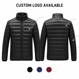 Custom Mens Quilted Puffer <b>Jacket</b> Stand Collar Full Zip Warm Padded Winter Coat Custom Logo Private Label Wholesale Manufacturer - Product Image 5