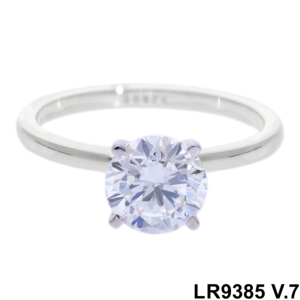 Bague de fiançailles solitaire à 6 griffes en diamant de laboratoire CVD rond certifié IGI F VS1, en or massif 14 carats plaqué rhodium, style classique - Product Image 3