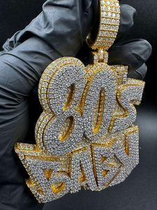 จี้โมอิสซาไนต์รูปบอสเบบี้ ประดับเพชรแบบ Iced Out สร้อยคอชื่อสั่งทำได้ สไตล์ฮิปฮอป เครื่องประดับหรูหราสำหรับผู้ชาย - Product Image 2