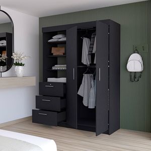Armadio armadio nero a 3 cassetti - Product Image 5