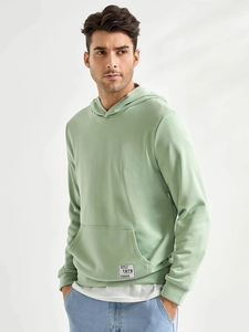 Custom Unisex Vintage Fashion <b>Hoodie</b> Pullover Sweatshirt Solid Color Embroidered 100% Cotton Fleece Quick Dry Loose Fit Winter - Product Image 4