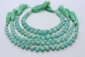 Perles d'Amazonite naturelle facettées en forme d'oignon 6-7 mm, perles de pierre précieuse d'Amazonite, 8 pouces, perles d'Amazonite facettées en forme d'oignon pour bijoux - Product Image 4