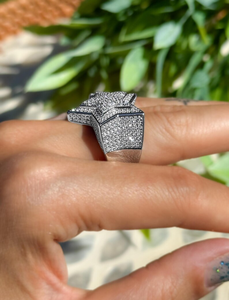 Iced Out Star Ring 925 Sterling Silver Moissanite Diamond Hip Hop Ring VVS Bling Statement Jewelry Gift for Men Women - Product Image 2