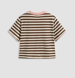 T-shirt rayé en coton biologique écologique, vêtements décontractés pour hommes, respirant, été, certifié usine - Product Image 2