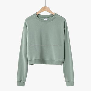 เสื้อครอปสั้นสไตล์คลาสสิกสำหรับผู้หญิงแบบขายส่ง เสื้อฮู้ดดี้และเสื้อสเวตเชิ้ตแบบสั่งทำสำหรับผู้หญิง - Product Image 3