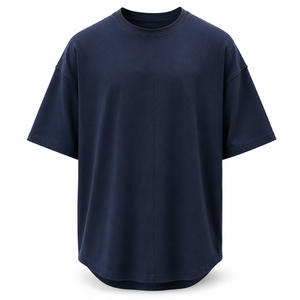 เสื้อยืดคอตตอนคอโอ แขนสั้น สีพื้น ทรงโอเวอร์ไซส์ สไตล์ลำลอง สำหรับผู้ชาย สีครีม รุ่น 2026 - Product Image 2