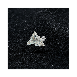 Regalos de Navidad, Pendientes de Botón de Plata de Ley 925 Chapados en Oro Fino con Cabeza de Caballo y Diamante Cultivado en Laboratorio de 2 Quilates con Certificación GIA IGI para Él y Ella - Product Image 1