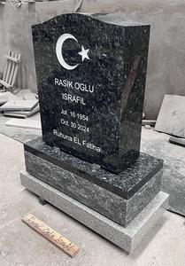 Индивидуальный современный дизайн синий жемчуг гранит кладбище надгробие Резные звезды вертикальные надгробия с гравировкой - Product Image 2