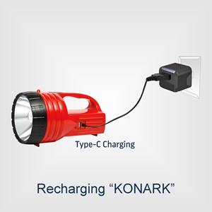 Robusta batería de iones de litio de 6000mAh, linterna LED de alta potencia, tres modos de iluminación, haz de larga distancia, ABS, uso Industrial - Product Image 4