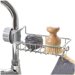 Organizador de Fregadero de Cocina de Acero Inoxidable: Soportes y Estantes para Almacenamiento de Utensilios de Limpieza y Esponjas - Product Image 1