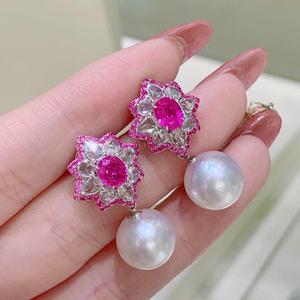 Boucles d'oreilles pendantes de mode en gros de Zhuji, perle naturelle et argent pur, polyvalentes, 10-11, légers défauts, certificat, boîte d'emballage - Product Image 1