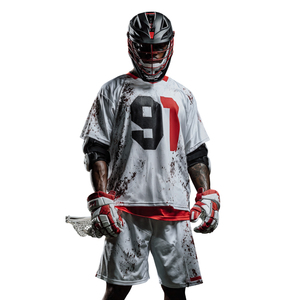 Maillot de lacrosse OEM par sublimation pour homme, avec numéro d'équipe imprimé, hauts de maillot de lacrosse pour homme, 100 % polyester, tenue de lacrosse sublimée - Product Image 1