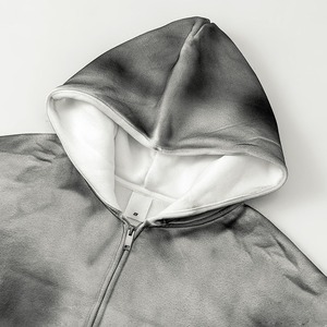 Fabricant de sweats à capuche personnalisés, coupe oversize à épaules tombantes, style boxy, faible MOQ, 10 % coton, 90 % polyester, impression, broderie, effets de lavage usés - Product Image 5