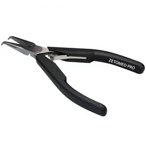 Alicates de Punta Fina Curvada, Antiestáticos, de Acero Inoxidable, con Mango de Plástico, 130 mm, Punta Fina, Ligeros, Herramienta para Joyería - Product Image 3