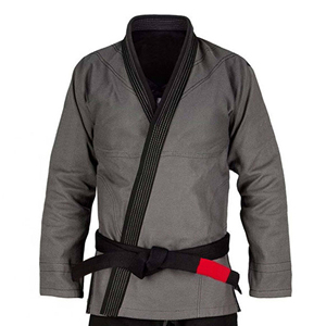 Kimono de BJJ para Hombre, Corte Regular, Gris y Negro, Poliéster, Uniforme de Artes Marciales, Equipo de Entrenamiento Resistente - Product Image 2