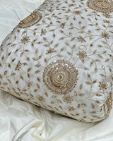 Tissu brodé perlé Dobby écologique 100 % soie pour robes de mariée, dentelle, maille, textile, couleur personnalisée, fournitures de vêtements pour filles, boutique