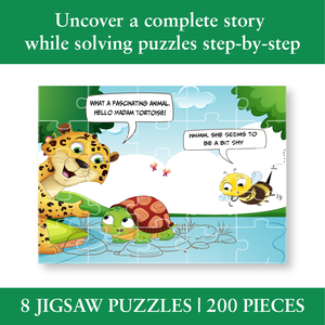 Rompecabezas Biplob 8 en 1, Juego de 200 Piezas con Formas de Animales, Herramienta de Aprendizaje Divertida, Convierte en Amigos, Logotipo Impreso, Material de Papel, Empaquetado en Caja - Product Image 4