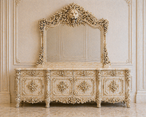 Exquisito Juego de Comedor de Madera de Teca Tallada con Rostro de León, Compre una Mesa de Comedor Premium para 8 Personas con Sillas, Juego de Comedor de Lujo para el Hogar - Product Image 3