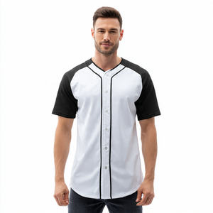 Maillot de baseball imprimé OEM à col en V pour homme, 100 % polyester, personnalisable par sublimation - Product Image 2