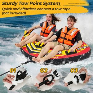 Tubo Gonfiabile Trainabile per Barche con Connettore Rapido e Funzioni di Drenaggio per Sport Acquatici Confortevoli - Product Image 3